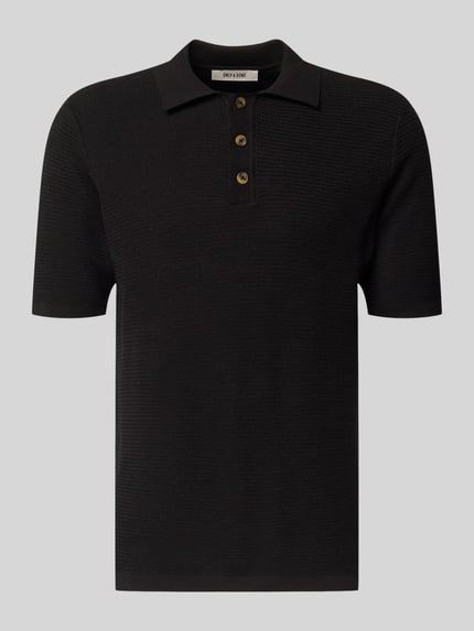 Produktfoto, Regular Fit Poloshirt aus reiner Baumwolle Modell 'ERIC' von Only & Sons, Optik: Unifarben, Struktur, Strick, Kurzarm, Polokragen.