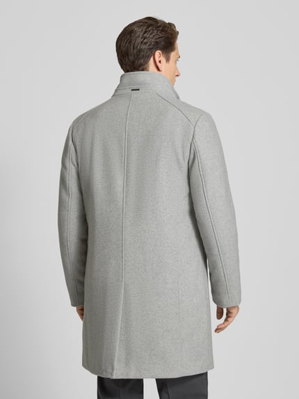ROY ROBSON Regular Fit Kurzmantel mit Stehkragen und aus reiner Wolle Hellgrau 5