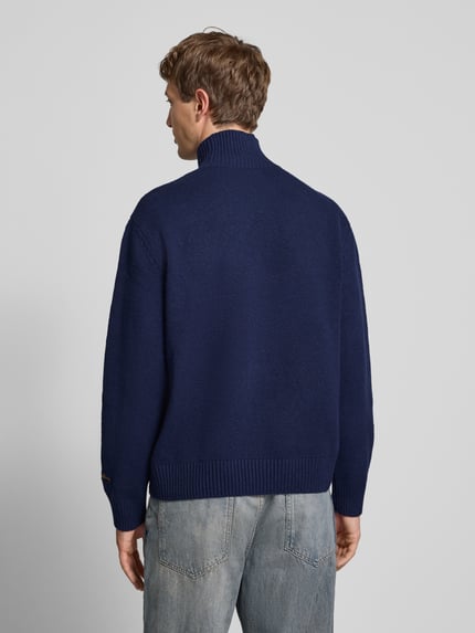 JACK & JONES Col-pullover met geribde boorden model 'NORREBRO' Donkerblauw - 5