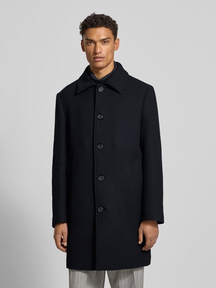 Selected Płaszcz o kroju regular fit z mieszanki wełny model ‘ARCHIVE’ Ciemnoniebieski 4