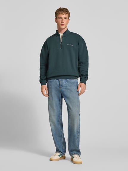 PEGADOR Relaxed Fit Sweatshirt aus Baumwoll-Mix Dunkelgruen 1