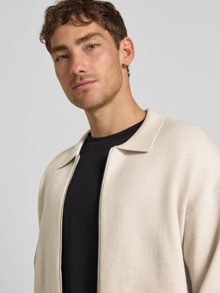 JACK & JONES Premium Gebreid jack met tweewegsritssluiting, model 'BRADFORT' Offwhite gemêleerd - 3