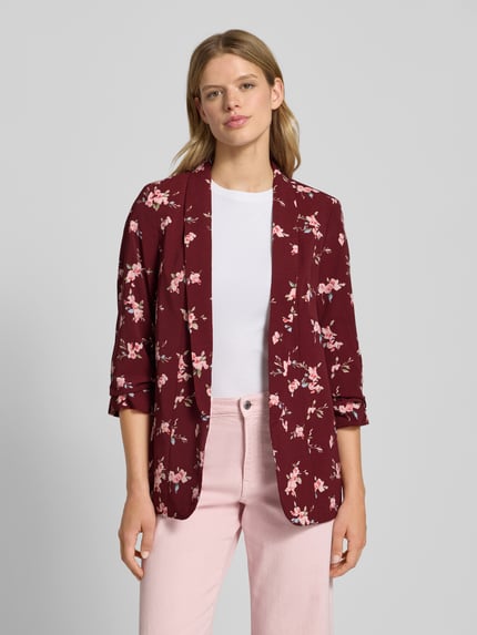 PIECES Regular fit blazer met 3/4-mouwen, model 'BOSELLA' Donkerrood gemêleerd - 4
