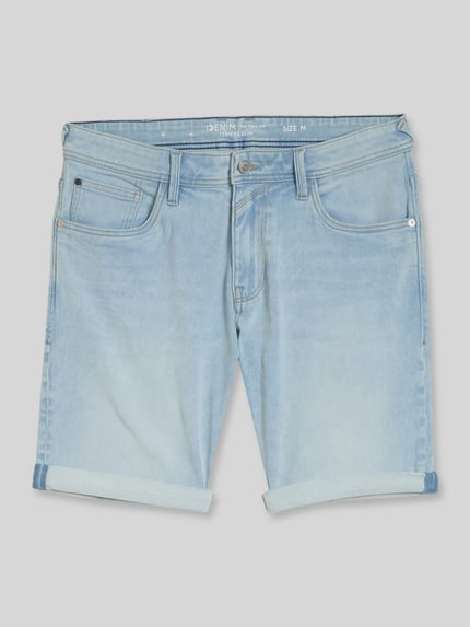 Tom Tailor Denim Slim Fit Jeansshorts aus Baumwoll-Mix Modell 'TTPIERS SLIM' Hellblau 2