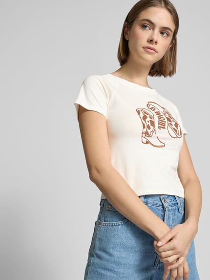 NOISY MAY® T-shirt met motiefprint, model 'LOUI' Wit - 3