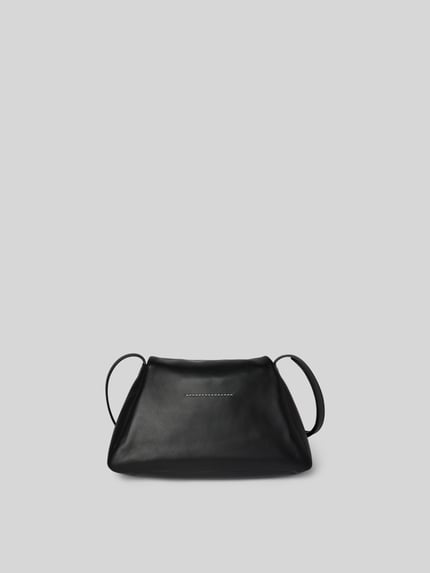 MM6 Maison Margiela Torba z uchwytami z naturalnej cielęcej skóry Czarny 4