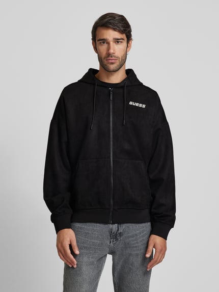 GUESS Activewear Sweatjack met labeldetail, model 'DARIL' Zwart - 4