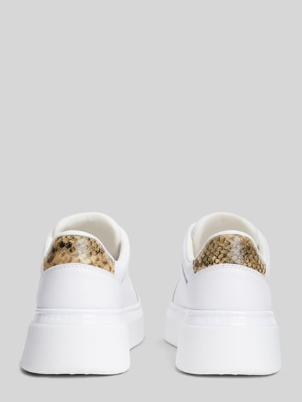 Tommy Hilfiger Sneaker aus echtem Leder mit Logo-Detail Weiss 5