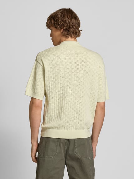 BLKVIS Relaxed fit poloshirt met pointellemotief Lichtgroen - 5