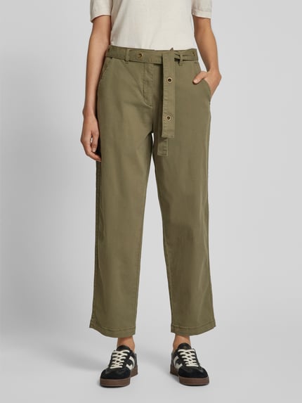 FREE/QUENT Straight leg broek met steekzakken, model 'Pachino' Olijfgroen - 4