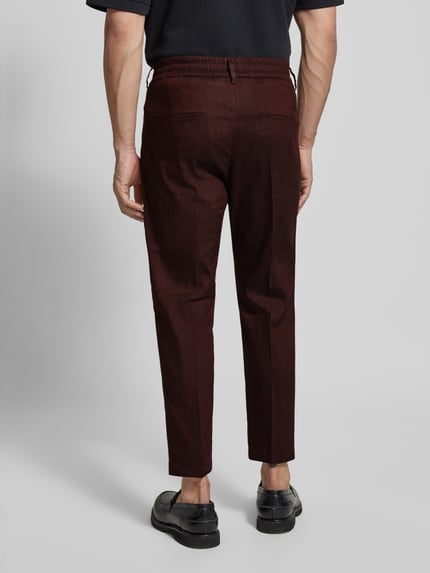 DRYKORN Tapered Fit Bundfaltenhose aus Leinen-Mix Moodell 'CHASY' Dunkelrot 5