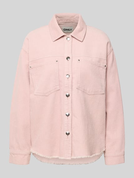 Produktfoto, Regular Fit Hemdjacke aus reiner Baumwolle Modell 'MAIKO-BITTEN' von ONLY, efekt: jednolity kolor, sztruks, bawełna, nity