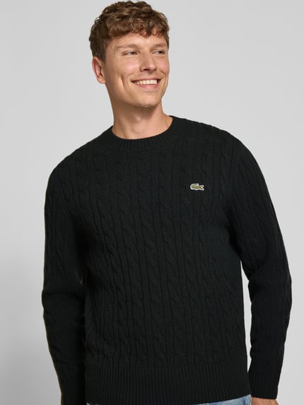 Lacoste Regular fit pullover van pure wol Donkergroen - 3