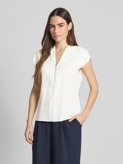 Calvin Klein Womenswear Regular fit blouseshirt met V-hals, model 'GEORGETTE' Wit - 4