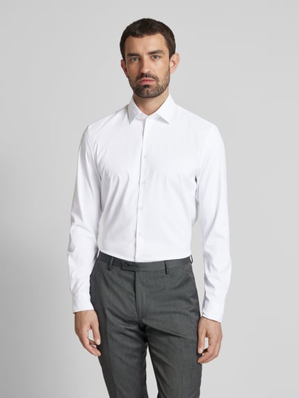 Jake*s Koszula biznesowa o kroju super slim fit z kołnierzykiem typu kent Biały 4