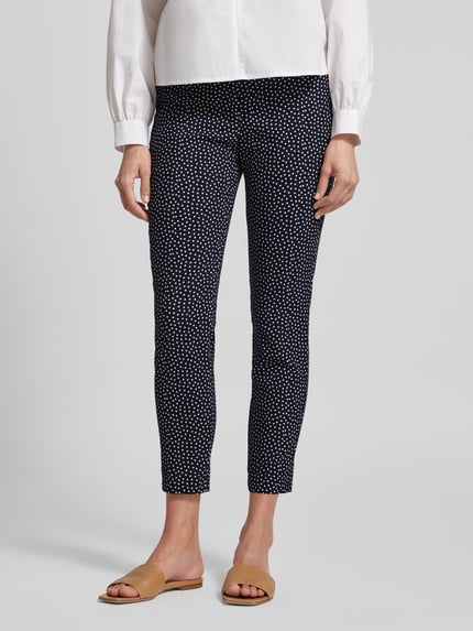 Christian Berg Woman Slim fit stoffen broek met verkort model Donkerblauw - 4