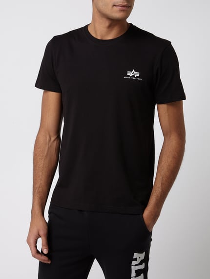 Alpha Industries T-Shirt mit Logo-Print Modell 'Basic T' Black 4