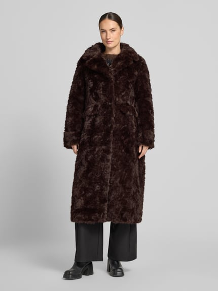 Rich & Royal Teddymantel mit kuscheliger Webpelzstruktur Schoko 4