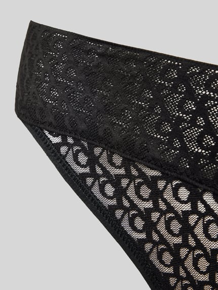 Calvin Klein Underwear String met kantgarnering Zwart - 2