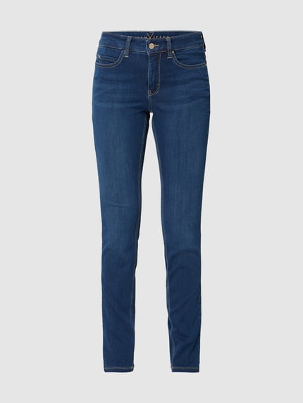 MAC High Rise Skinny Fit Jeans mit Kontrastnähten Marine 2