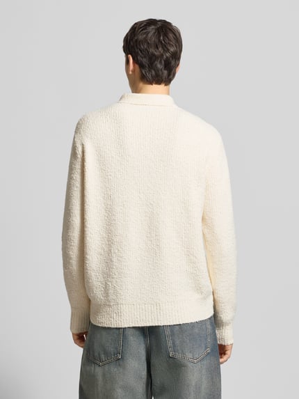 ONLY & SONS Relaxed Fit Strickpolo aus Baumwoll-Mix Modell 'DALE LIFE' Offwhite 5