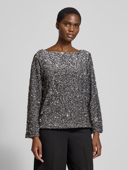 VILA Blusenshirt mit Paillettenbesatz Modell 'FAITH' Silber 4