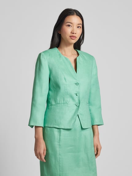 White Label Taillierter Blazer aus reinem Leinen Mint 4