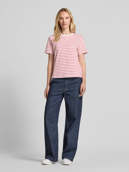 VILA T-shirt met ronde hals, model 'NORA' Lichtrood - 1