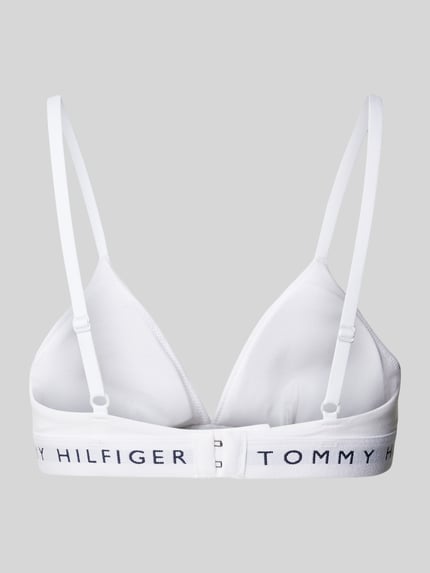Tommy Hilfiger Triangelbeha met elastische band met label, model 'TH HERITAGE' Wit - 3
