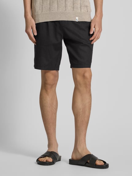 Matinique Bermudy o kroju regular fit z mieszanki lnu i bawełny model ‘barton’ Czarny 4