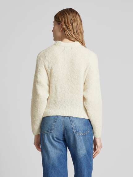 PIECES Regular Fit Strickpullover mit Wollanteil Modell 'NATHERINE' Offwhite 5