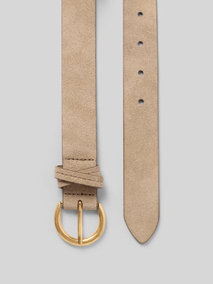 Productfoto, Gürtel aus echtem Leder mit Dornschließe van Marc O'Polo, damesriem in beige leerlook, doornsluiting, materiaal echt leer