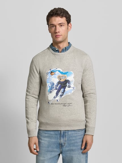 Polo Ralph Lauren Regular Fit Sweatshirt aus Baumwoll-Mix Hellgrau Melange 4