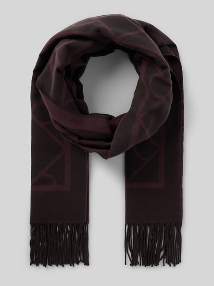 CK Calvin Klein Schal mit Ausfransungen Bordeaux 1