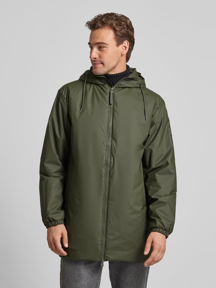 Rains Parka mit Zweiwege-Reißverschluss Modell 'LOHJA' Oliv 4