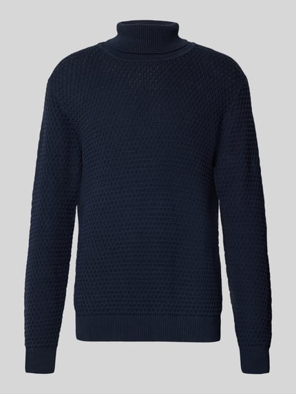 MCNEAL Rollkragenpullover mit gerippten Abschlüssen Dunkelblau 2