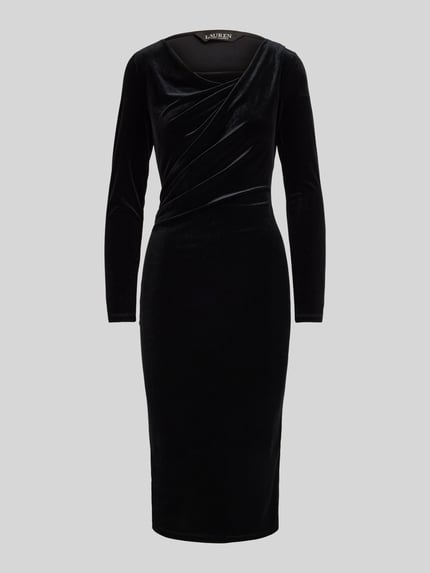 Lauren Ralph Lauren Midikleid mit Wasserfallausschnitt Black 2