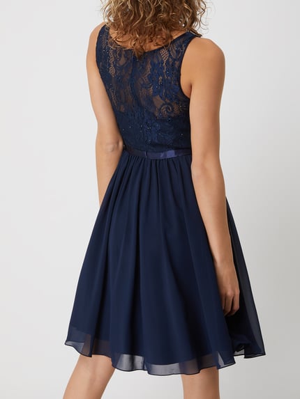 LUXUAR FASHION Cocktailjurk met strass-steentjes Marineblauw - 5