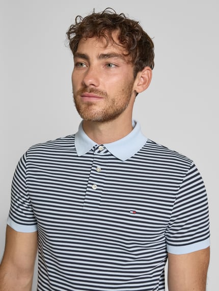 Tommy Hilfiger Slim fit poloshirt van een mix van katoen en elastaan Lichtblauw - 3