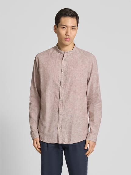 Tom Tailor Regular Fit Freizeithemd aus Leinen-Baumwoll-Mix Sand 4