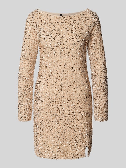 VERO MODA Nauwsluitende avondjurk met pailletten, model 'BELLA' Zand - 2