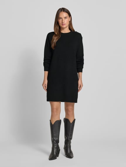 VERO MODA Soepele gebreide jurk van viscosemix, model 'SABA' Zwart - 1