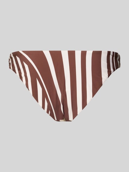 Produktfoto, Bikini-Slip mit seitlichem Zierelement Modell 'COASTLINE' von Seafolly in Braun-Weiß mit Streifenmuster, High Cut, Material-Mix mit Stretch