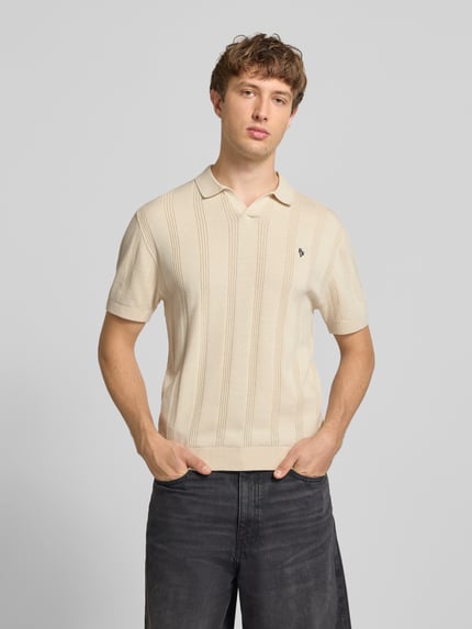 REVIEW regular fit poloshirt met gestikt logo Ecru - 4