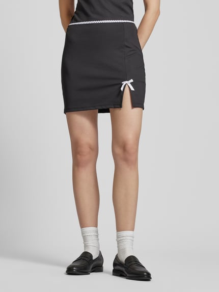 NOISY MAY® Mini-rok met strikdetail, model 'ZITA' Zwart - 4