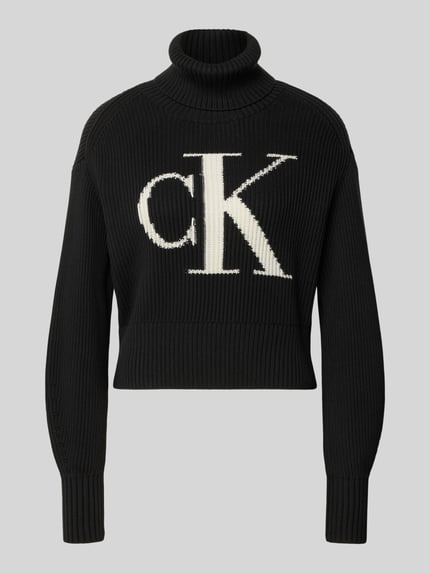 Calvin Klein Jeans Strickpullover mit Rollkragen Black 2