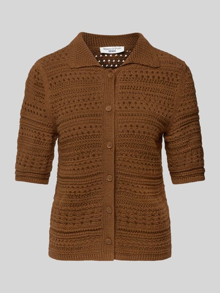 Marc O'Polo DENIM Strickpullover mit Lochmuster Mittelbraun 2