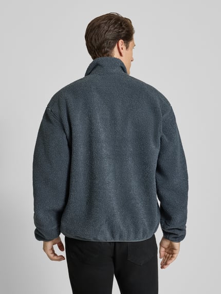 Jake*s Studio Men Sweatjack met teddyvoering Rookblauw - 5