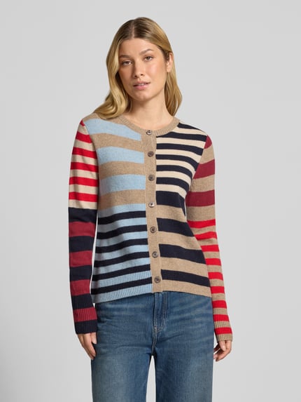 Christian Berg Woman Strickjacke im Allover-Look mit Rundhalsausschnitt Royal 4