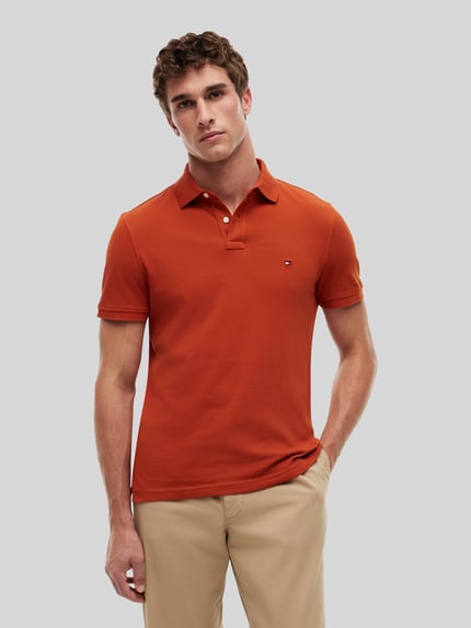 Tommy Hilfiger Regular Fit Poloshirt aus Baumwoll-Mix Terra 4
